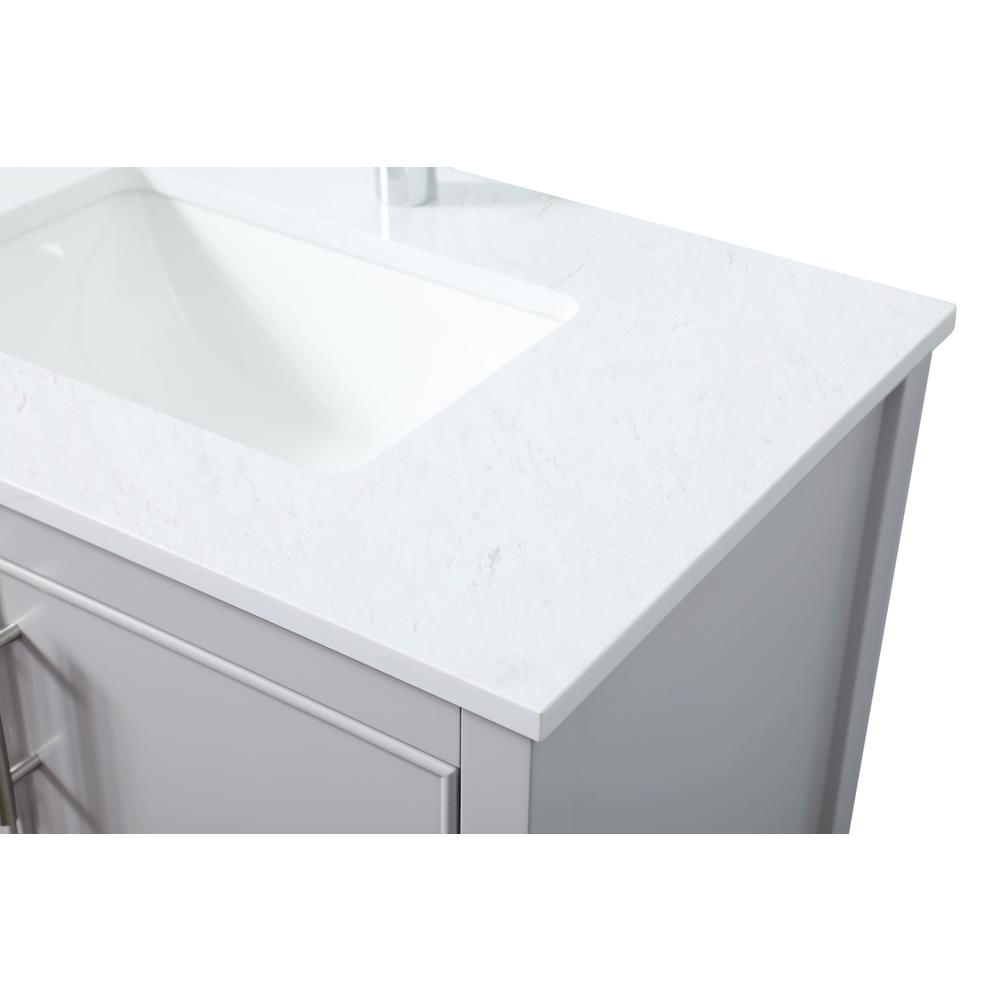 30 Inch SIngle Bathroom Vanity In Grey. Picture 11