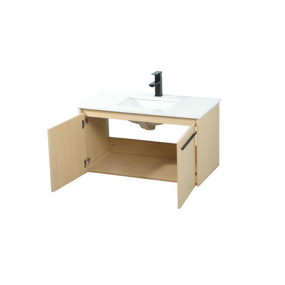 36 Inch Single Bathroom Vanity In Maple. Picture 10