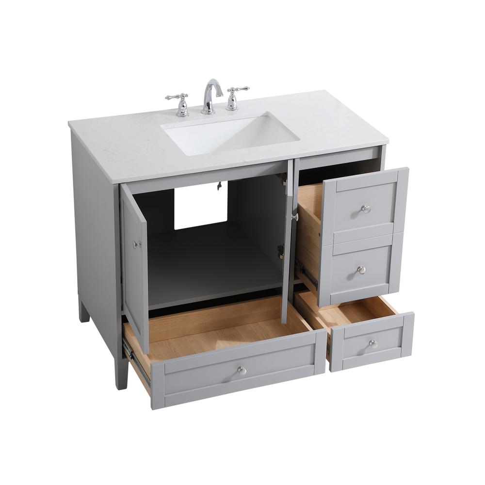42 inch Single Bathroom Vanity in Grey. Picture 9