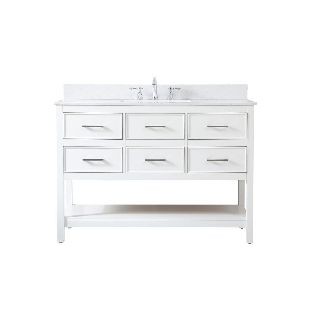 48 inch Single bathroom vanity in white with backsplash. Picture 1
