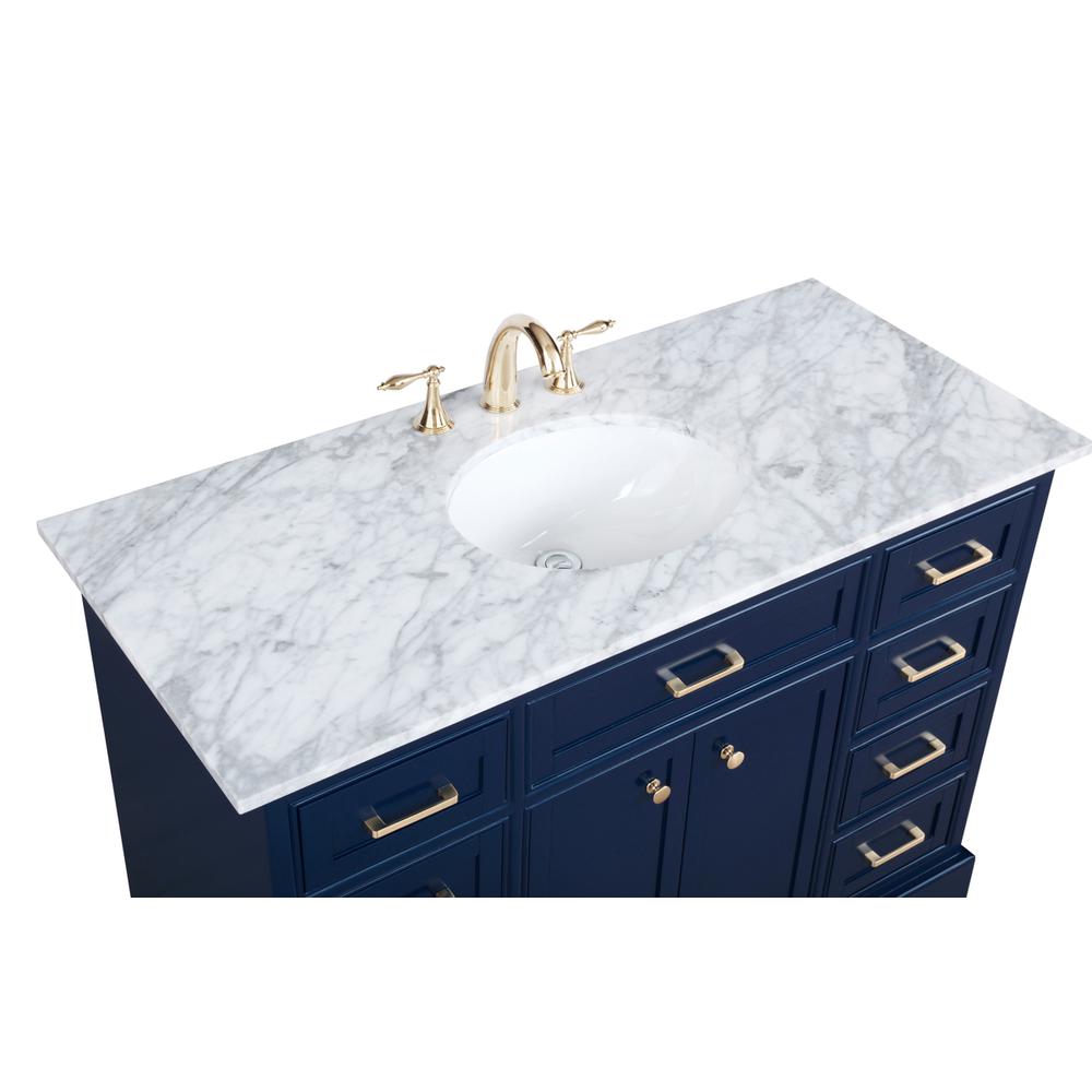 48 inch Single bathroom vanity in Blue. Picture 10