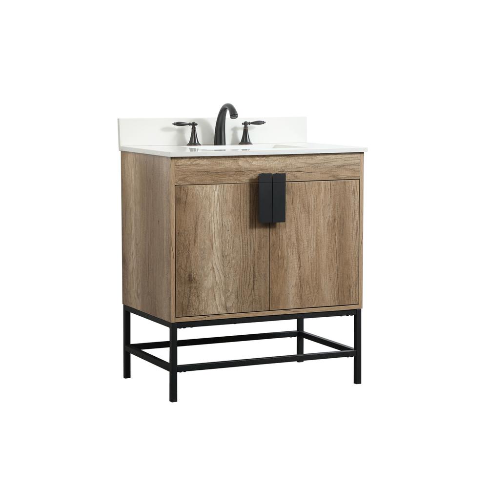 30 inch Single bathroom vanity in natural oak with backsplash. Picture 7