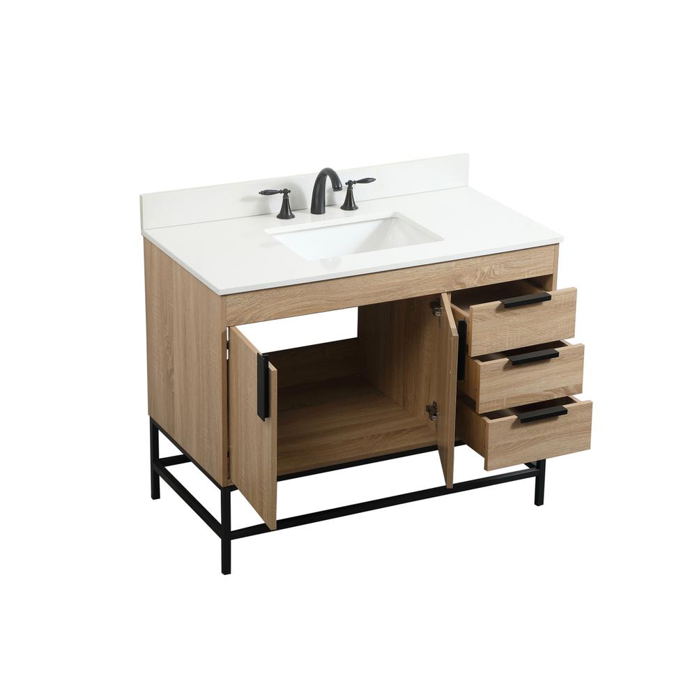 42 inch Single bathroom vanity in mango wood with backsplash. Picture 9