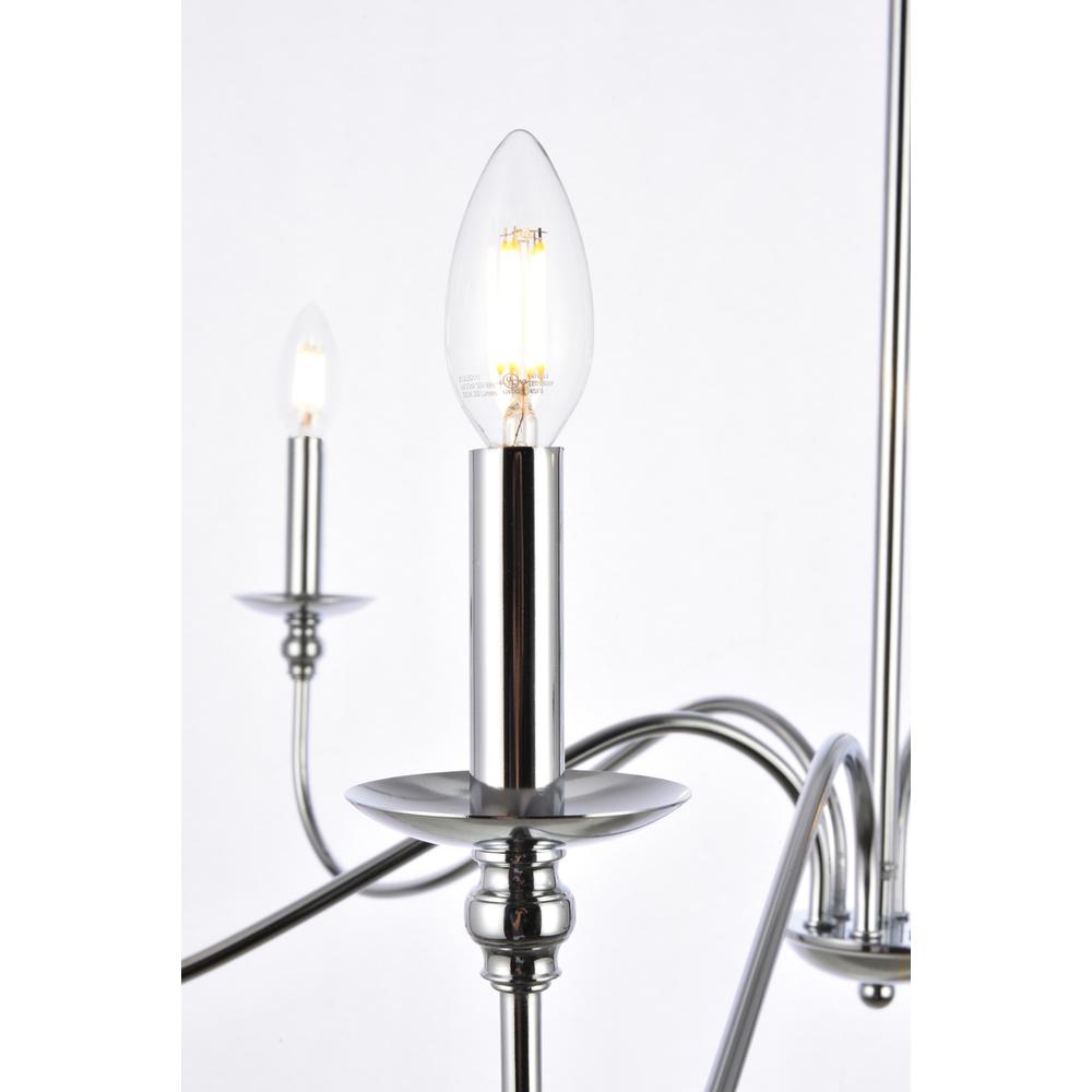 Rohan 6 lights polished nickel chandelier. Picture 3
