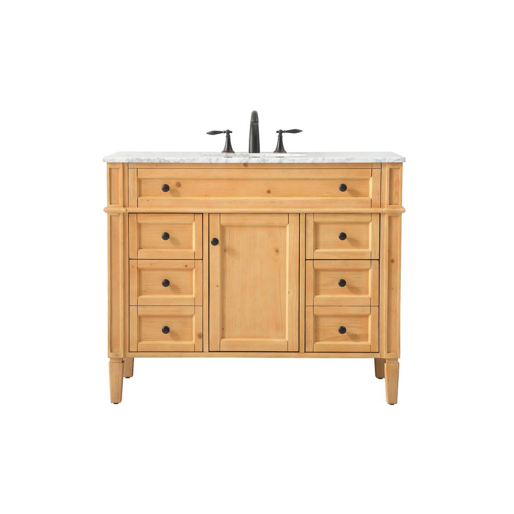 42 inch Single bathroom vanity in natural wood. Picture 1