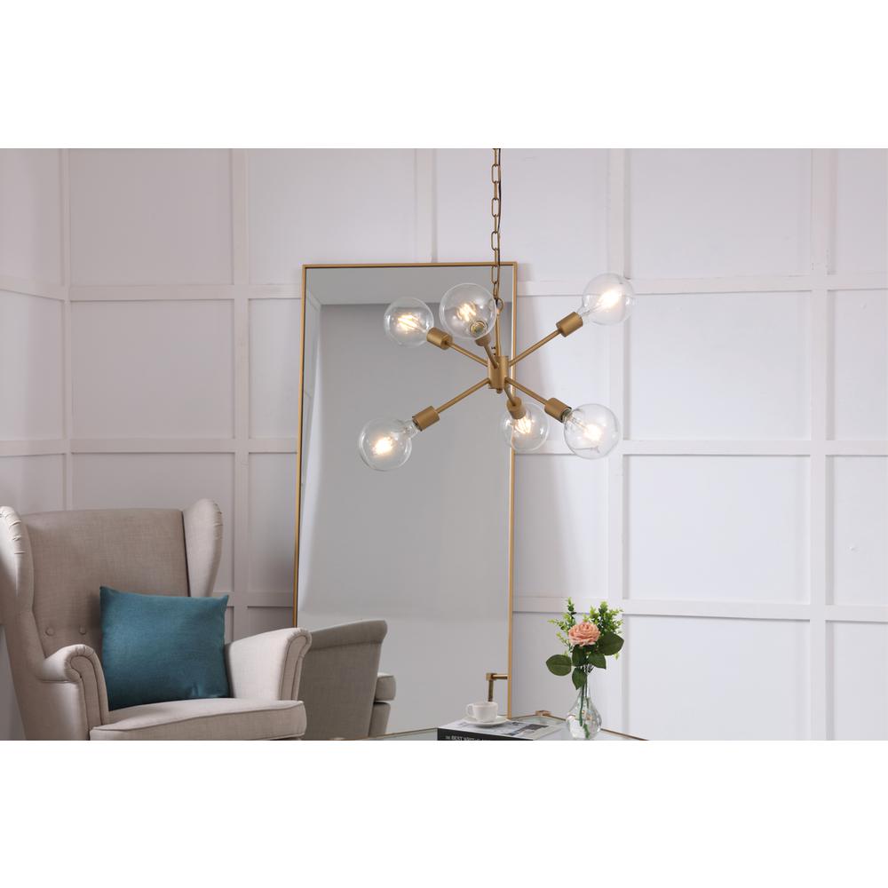 Nolan  6 light Brass pendant. Picture 14