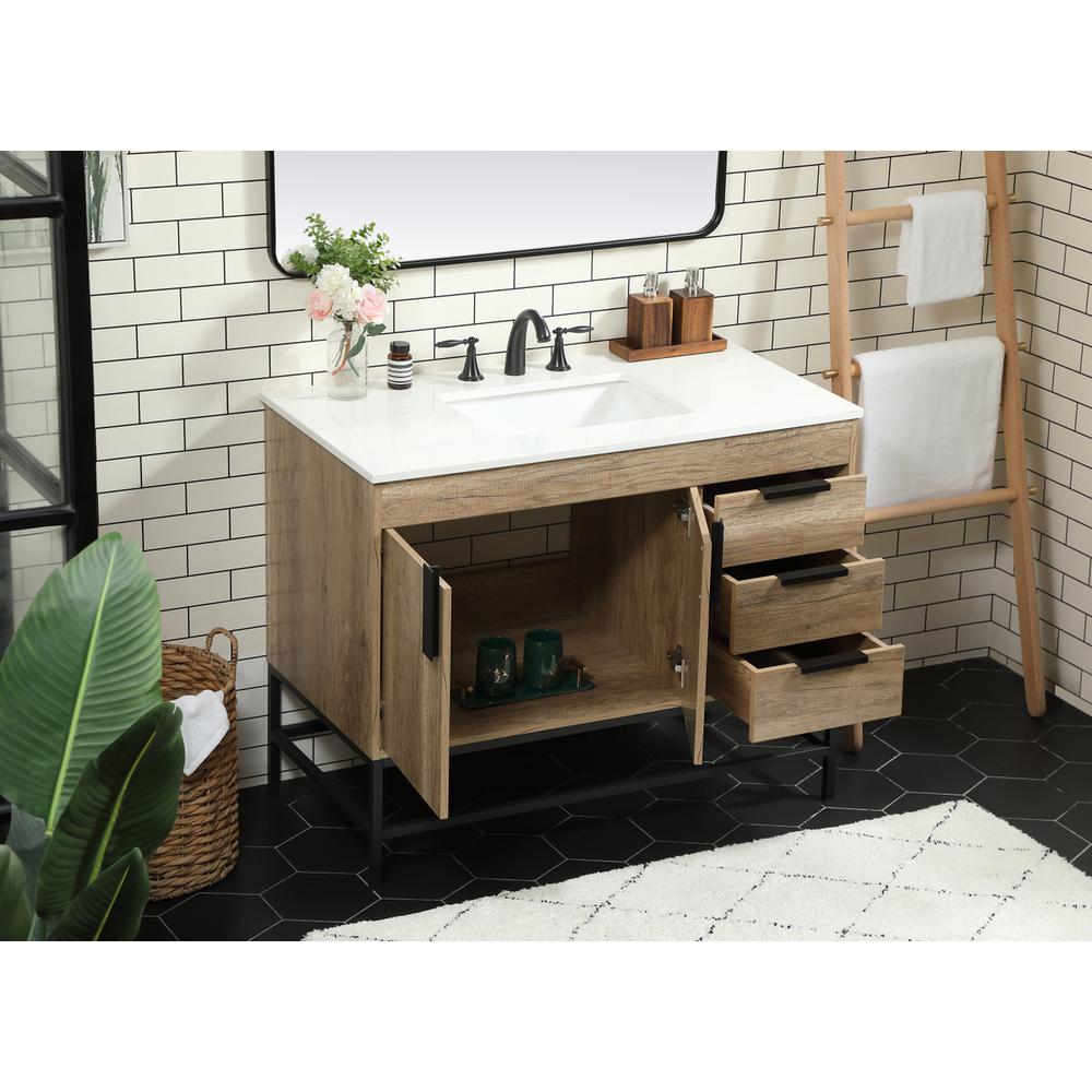 42 inch Single bathroom vanity in natural oak. Picture 3