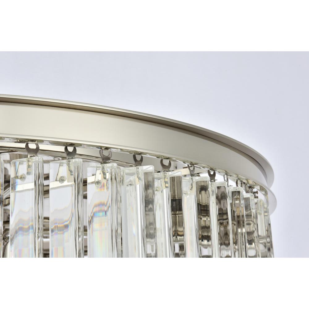 Sydney 8 light polished nickel Flush Mount Clear Royal Cut Crystal. Picture 4