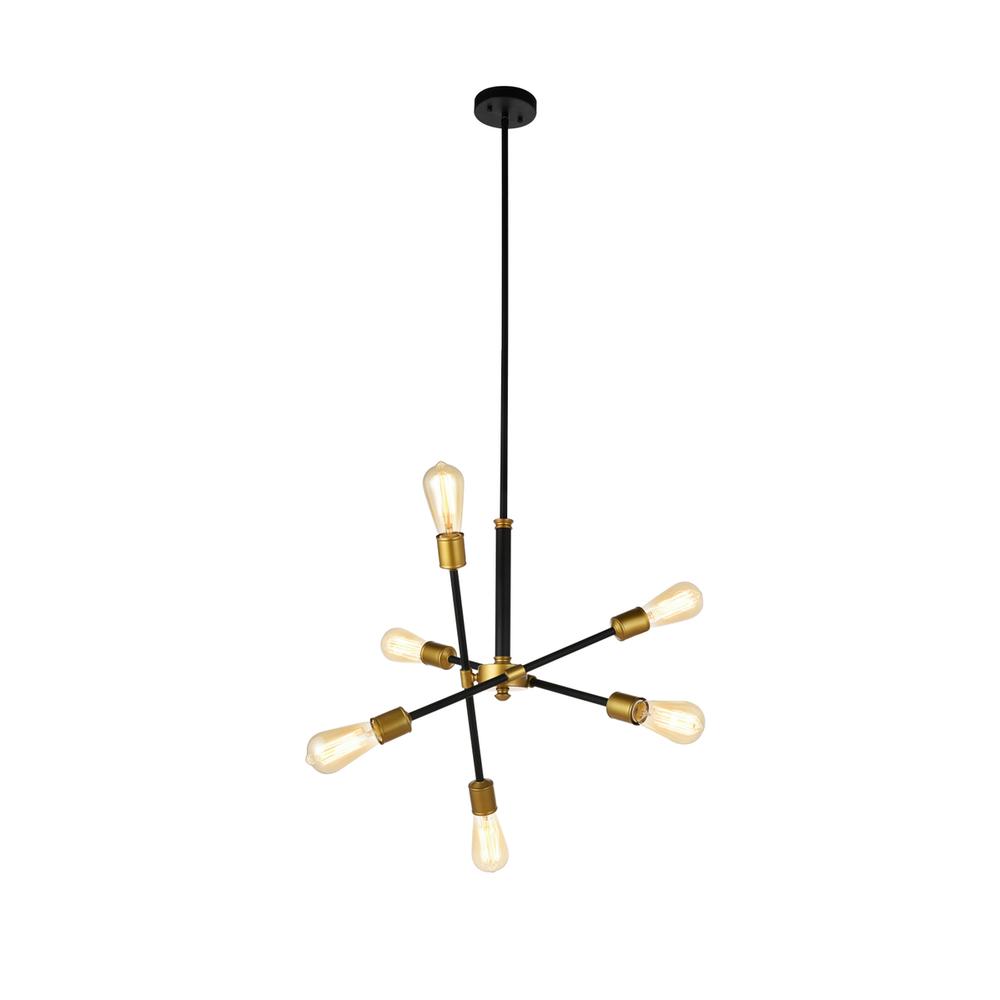 Axel 6 Lights Black Pendant. Picture 2