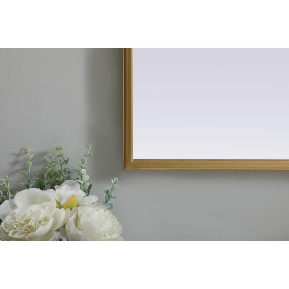 Metal Frame Arch Mirror 33x36 Inch in Brass. Picture 5