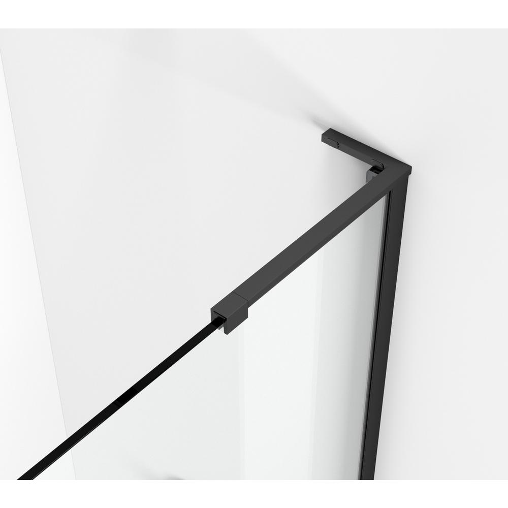 Frameless tub door 60 x 60 Matte Black. Picture 8
