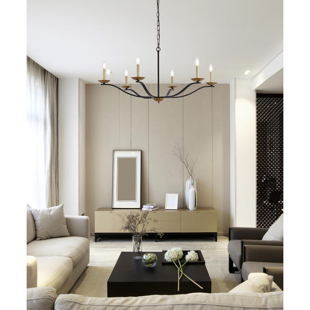 Trey 42 inch pendant in black and brass. Picture 8