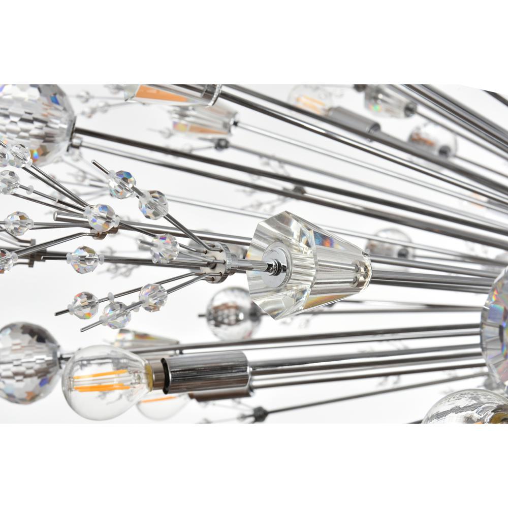 Vera 48 inch three tiers crystal starburst chandelier in chrome. Picture 4