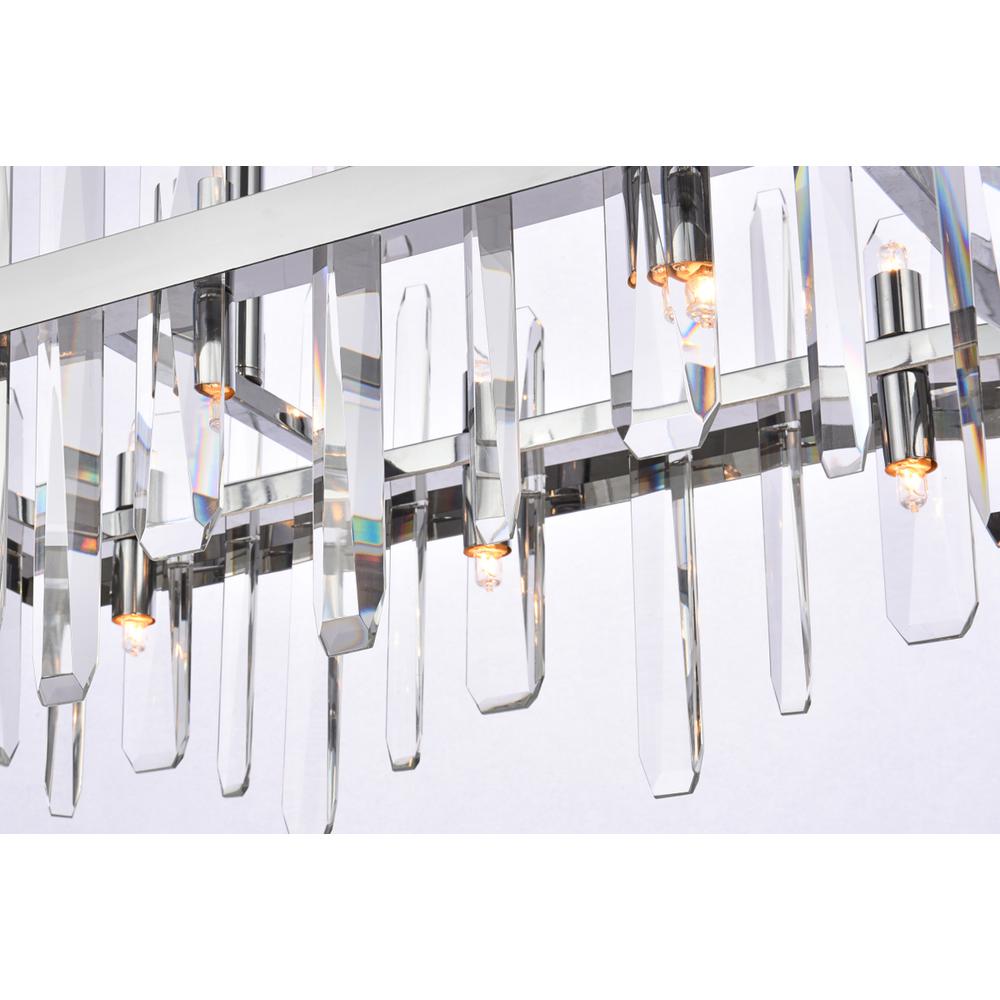 Serena 30 inch crystal rectangle chandelier in chrome. Picture 3