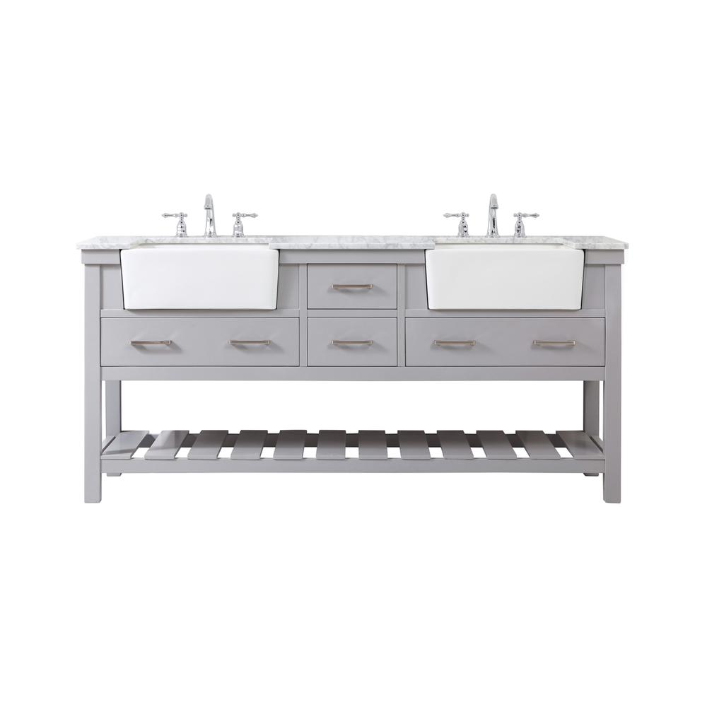 72 inch double bathroom vanity in grey. Picture 1