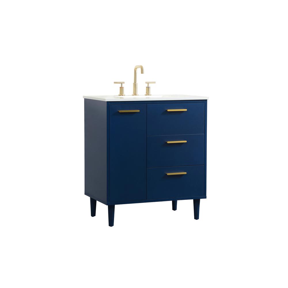 30 inch bathroom vanity in Blue. Picture 7