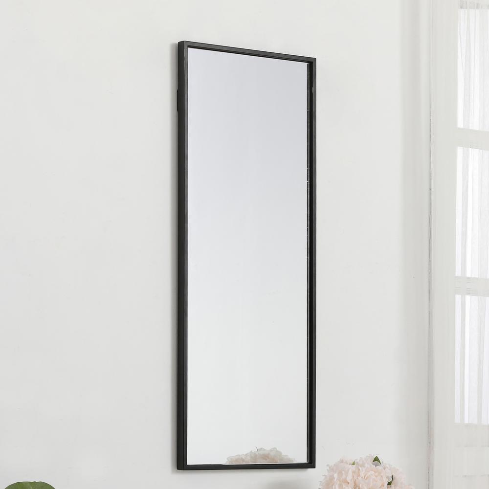 Metal frame rectangle mirror 14 inch in Black. Picture 2