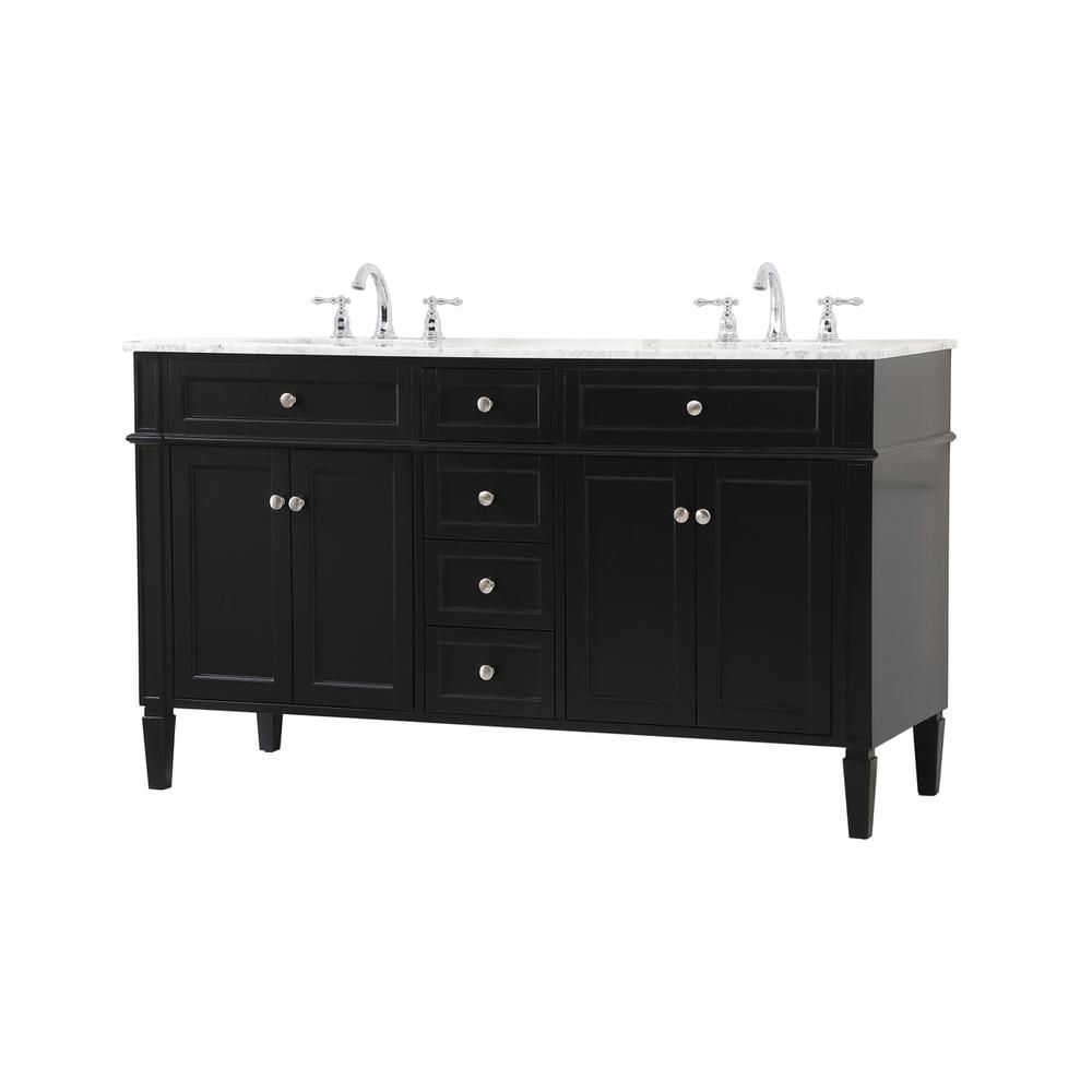 60 inch double bathroom vanity in Black. Picture 7