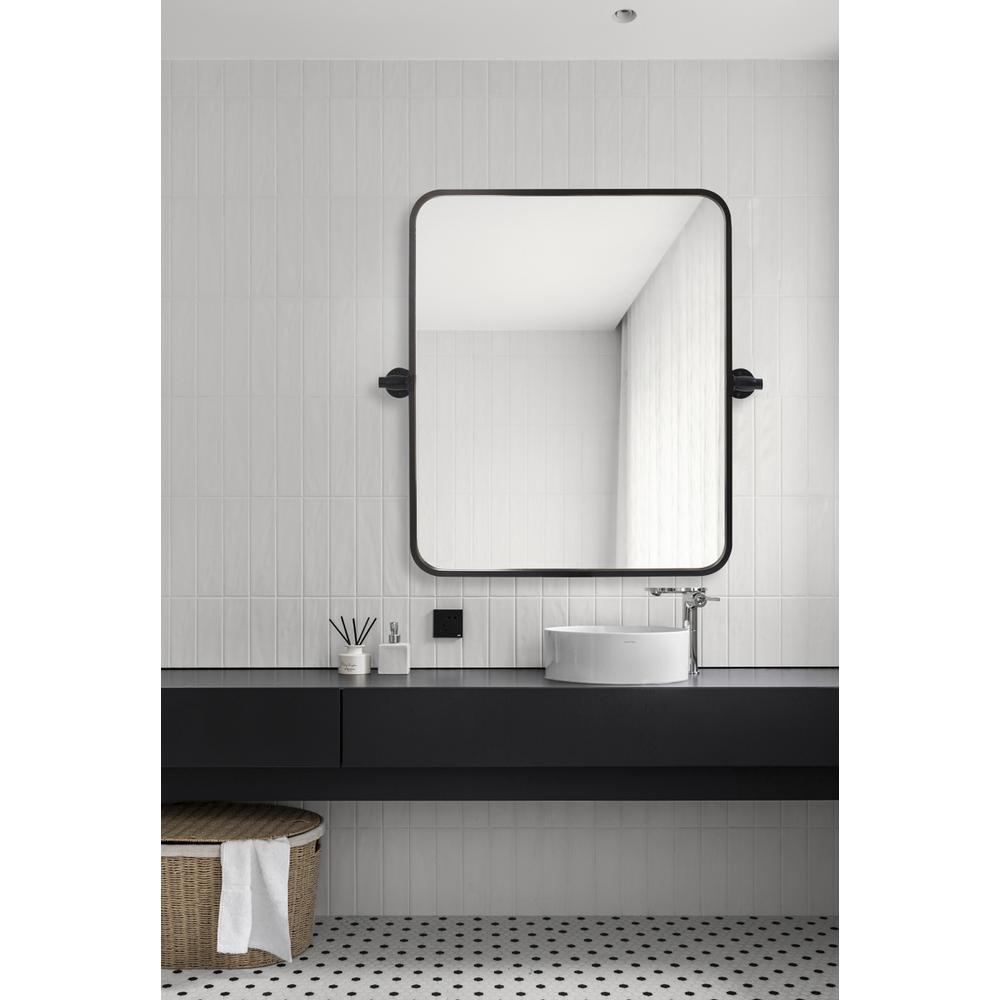 Soft Corner Pivot Mirror 20X24 Inch In Black. Picture 9