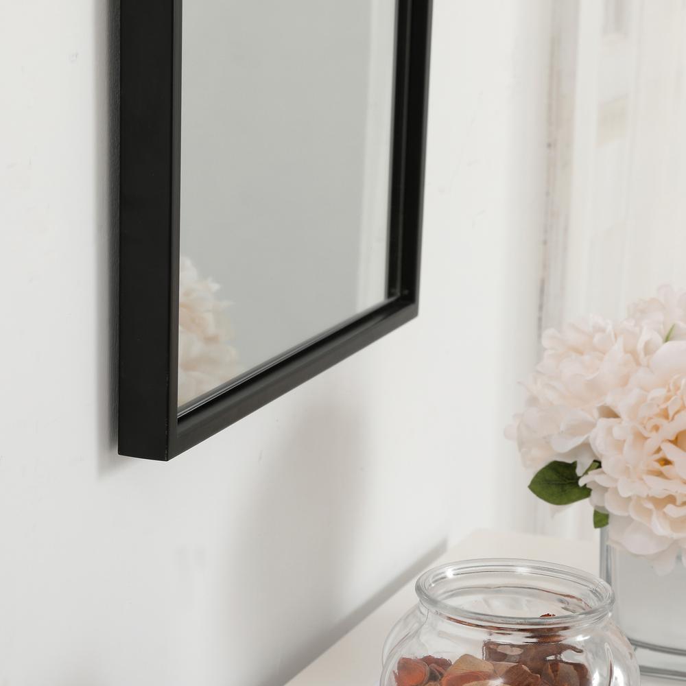 Metal frame rectangle mirror 14 inch in Black. Picture 5