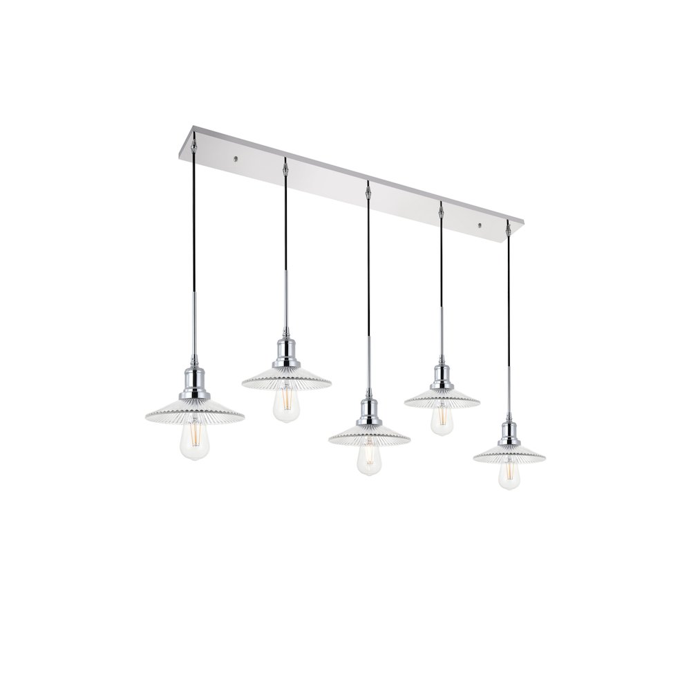 Waltz 5 Light Chrome Pendant. Picture 8