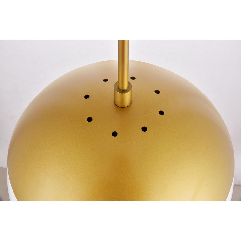 Eclipse 1 Light Brass plug in pendant With Frosted White Glass. Picture 4