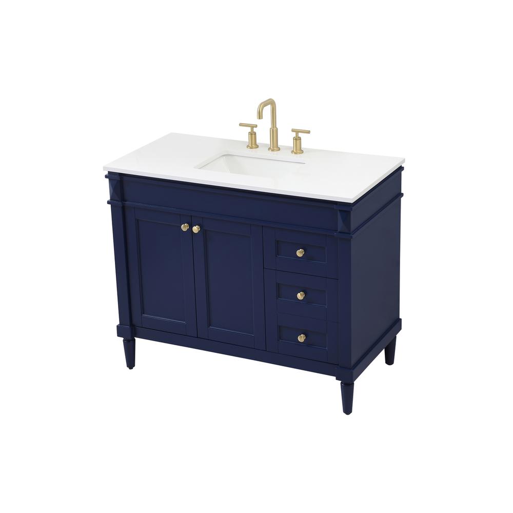 42 inch Single bathroom vanity in blue. Picture 8