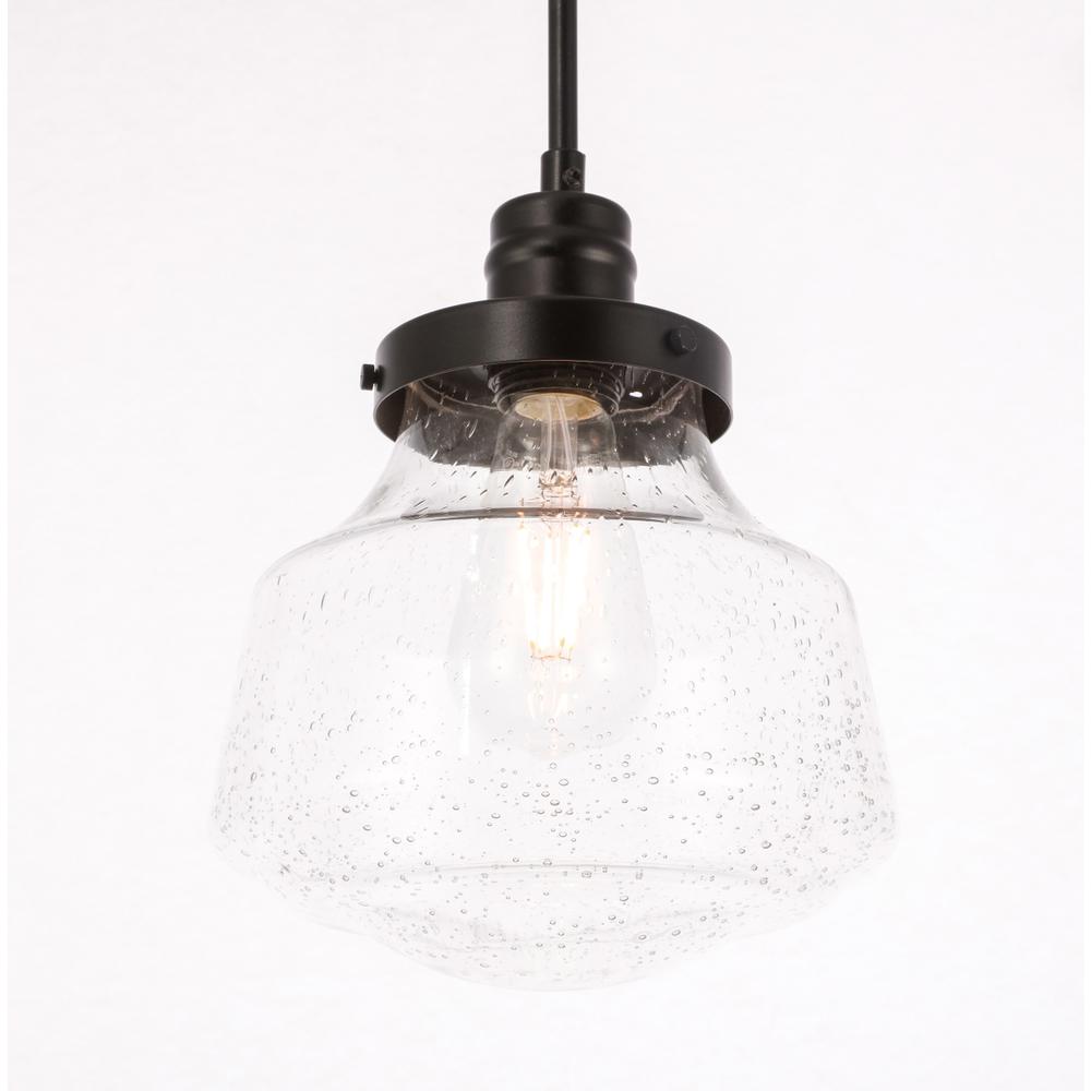 Lyle 1 light Black and Clear seeded glass pendant. Picture 8