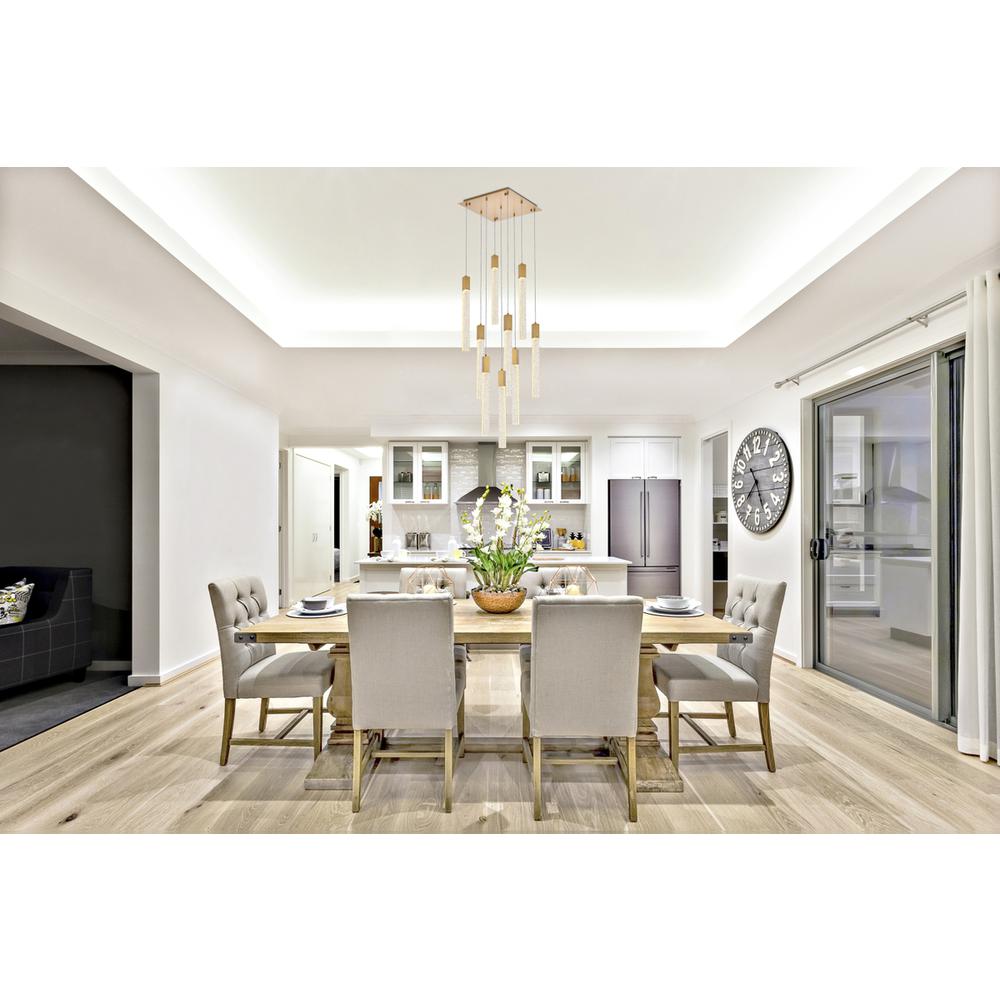 Weston 9 lights pendant in satin gold. Picture 7