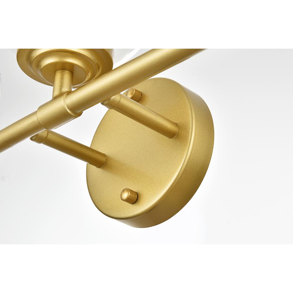 Ingrid 3 light Brass and Clear Bath Sconce. Picture 5