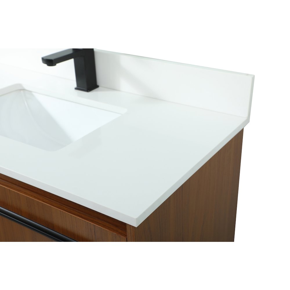 36 Inch Single Bathroom Vanity In Teak With Backsplash. Picture 12