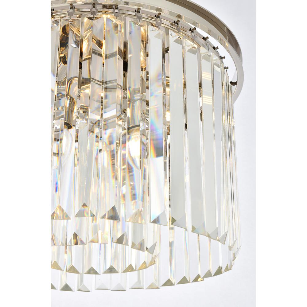 Sydney 6 light polished nickel Pendant Clear Royal Cut Crystal. Picture 4