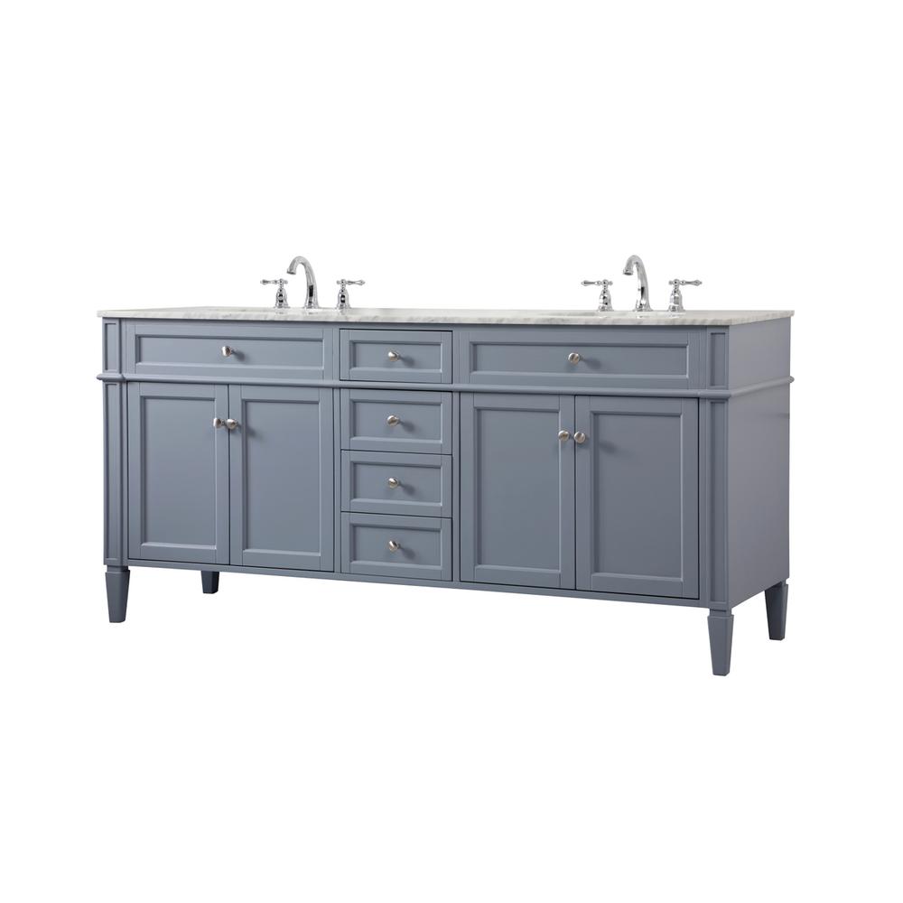 72 inch double bathroom vanity in grey. Picture 7