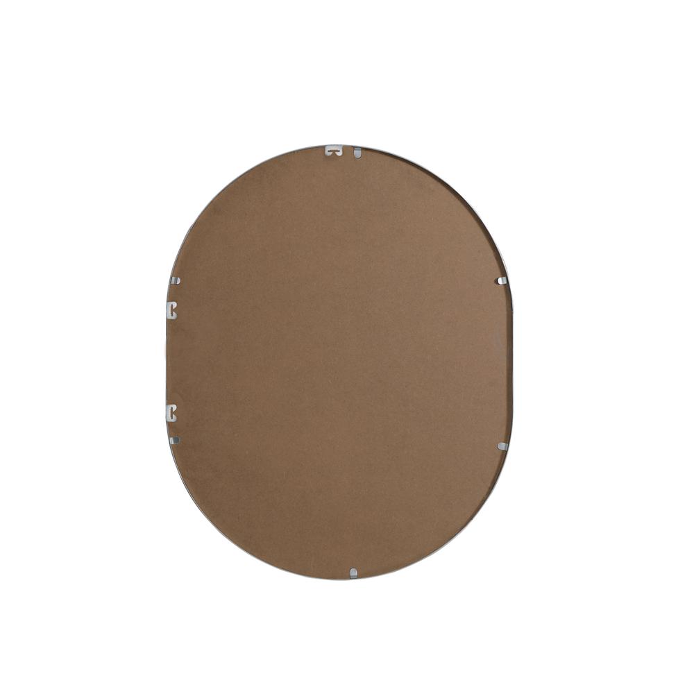 Metal Frame Oval Mirror 24x30 Inch in Silver. Picture 10