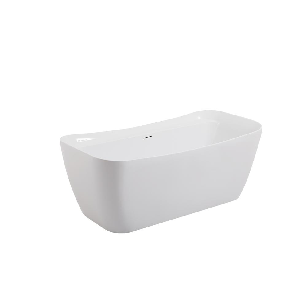 67 inch soaking bathtub in glossy white. Picture 9