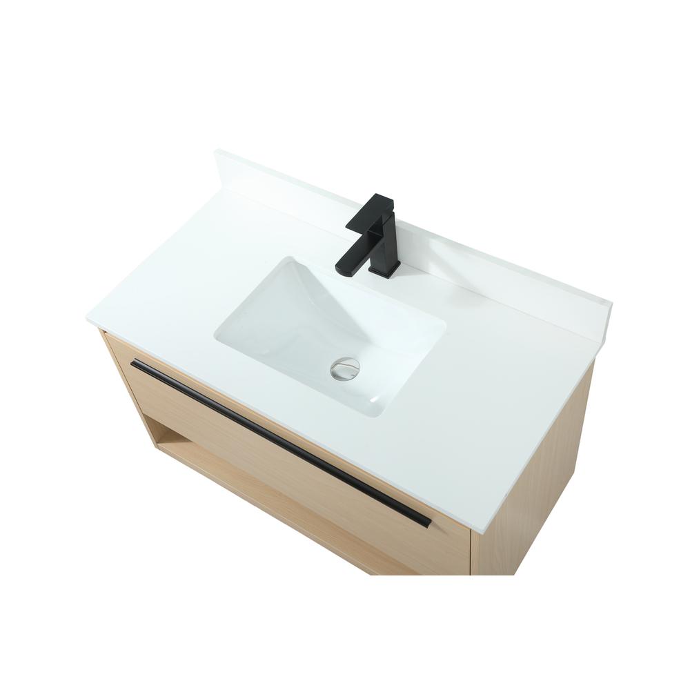 36 inch Single bathroom vanity in maple with backsplash. Picture 10