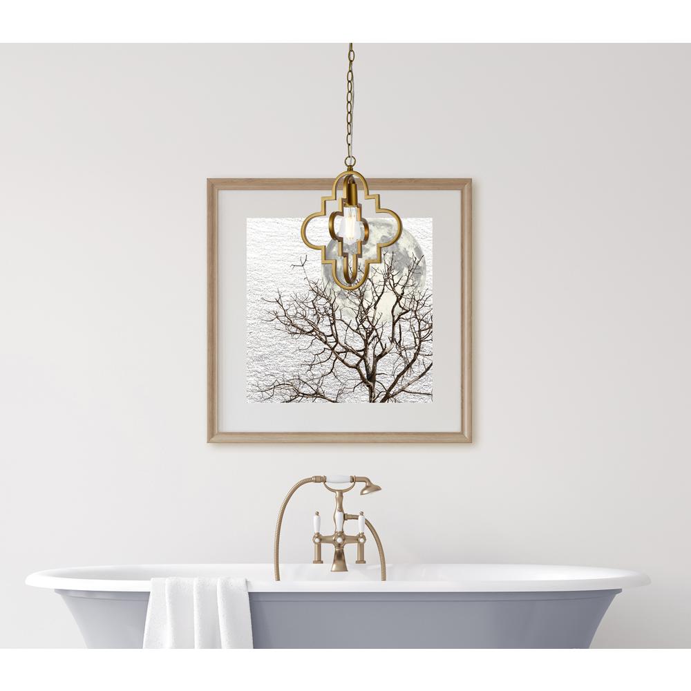 Sandara 1 light pendant in brass. Picture 7