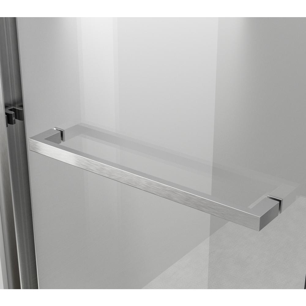 Semi-frameless tub door 60 x 60 Brushed Nickel. Picture 7