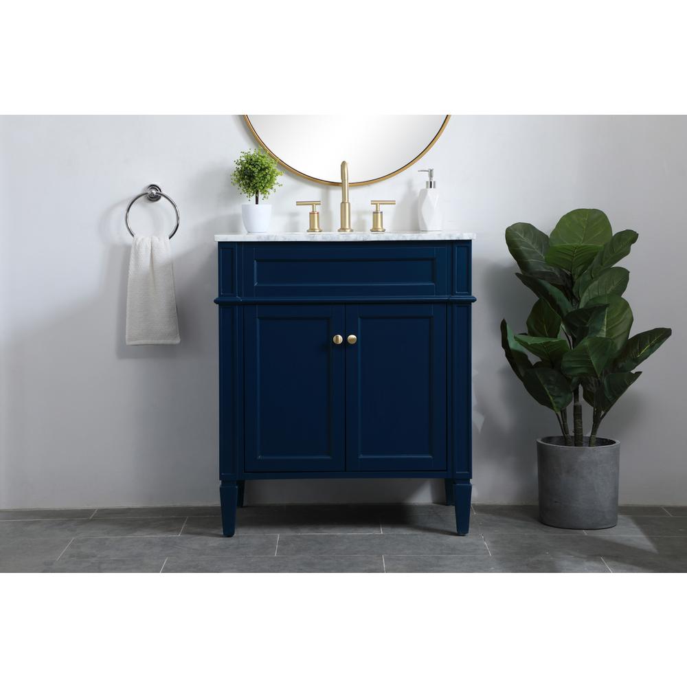 30 inch Single bathroom vanity in blue. Picture 14