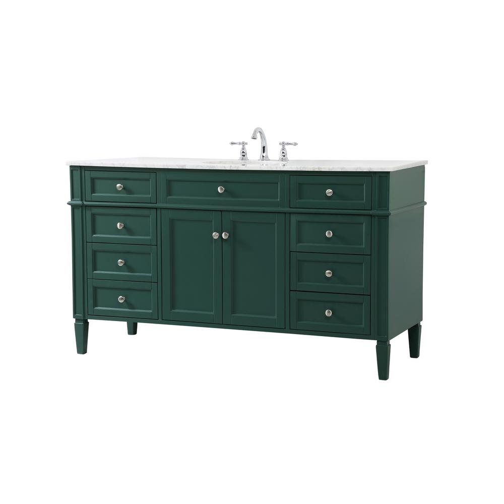 60 inch Single bathroom vanity in green. Picture 7