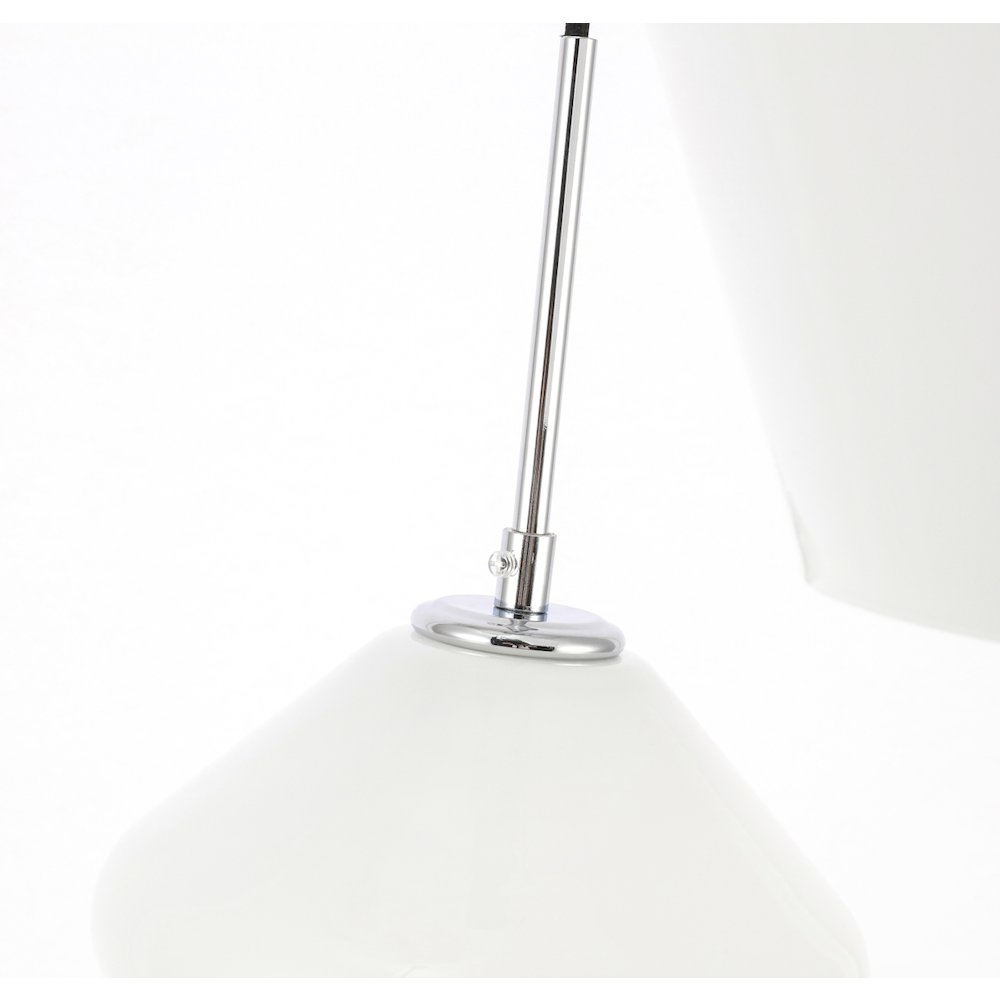 Gene 3 Light Chrome And Frosted White Glass Pendant. Picture 12