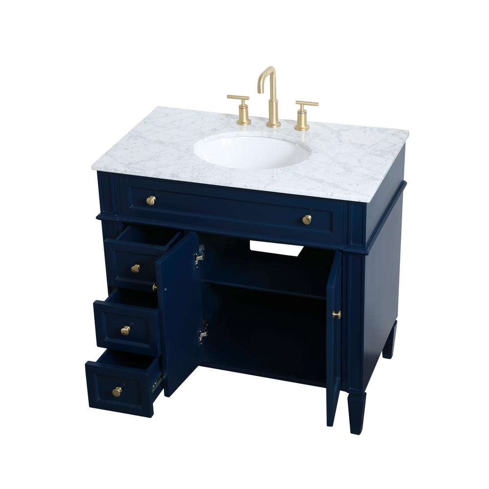 36 inch Single bathroom vanity in blue. Picture 8