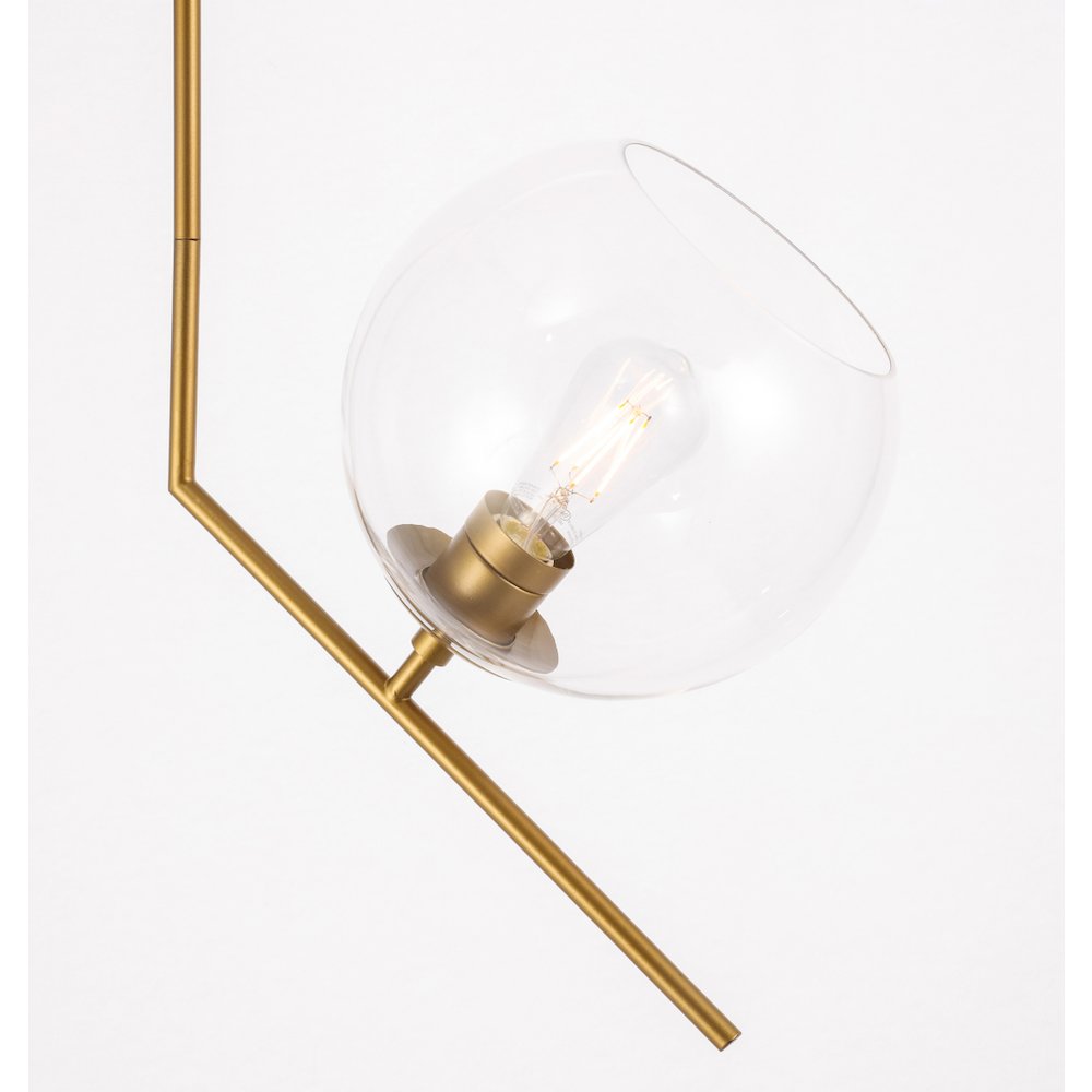 Ryland 1 Light Brassand Clear Glass Pendant. Picture 11