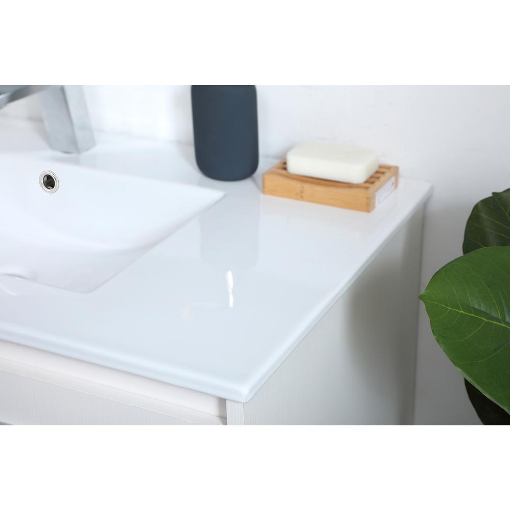 36 inch  Single Bathroom Floating Vanity in White. Picture 4