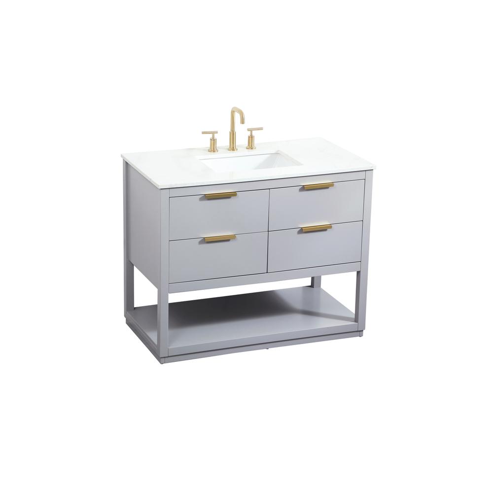 42 inch Single bathroom vanity in grey. Picture 8