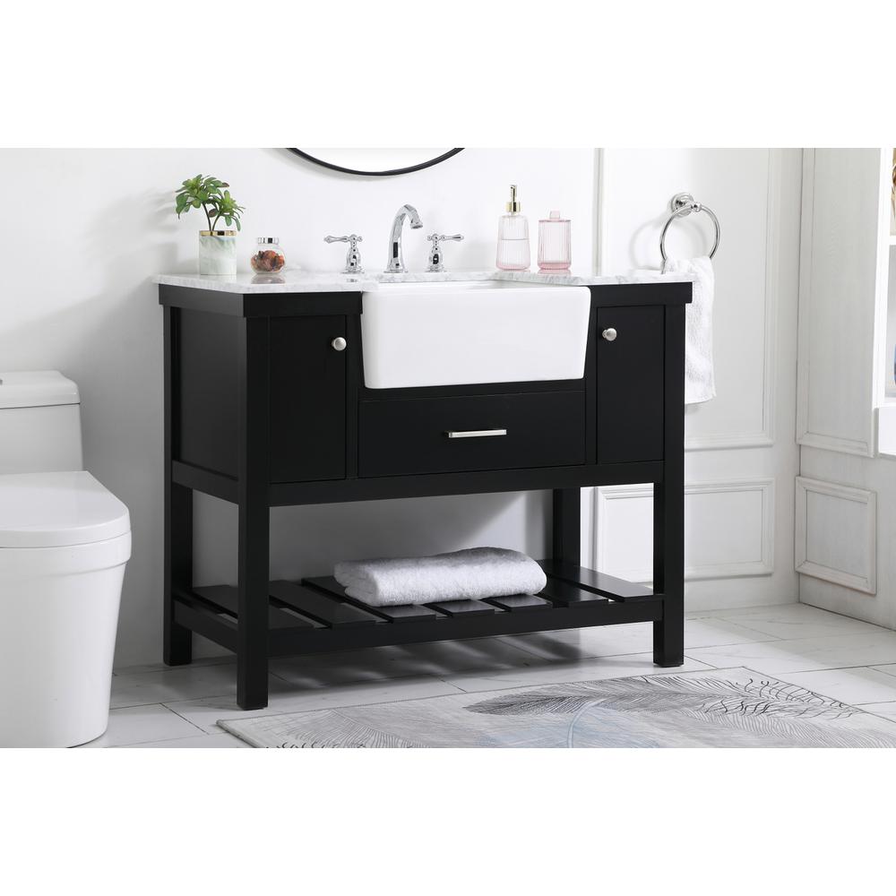 42 inch Single bathroom vanity in black. Picture 2