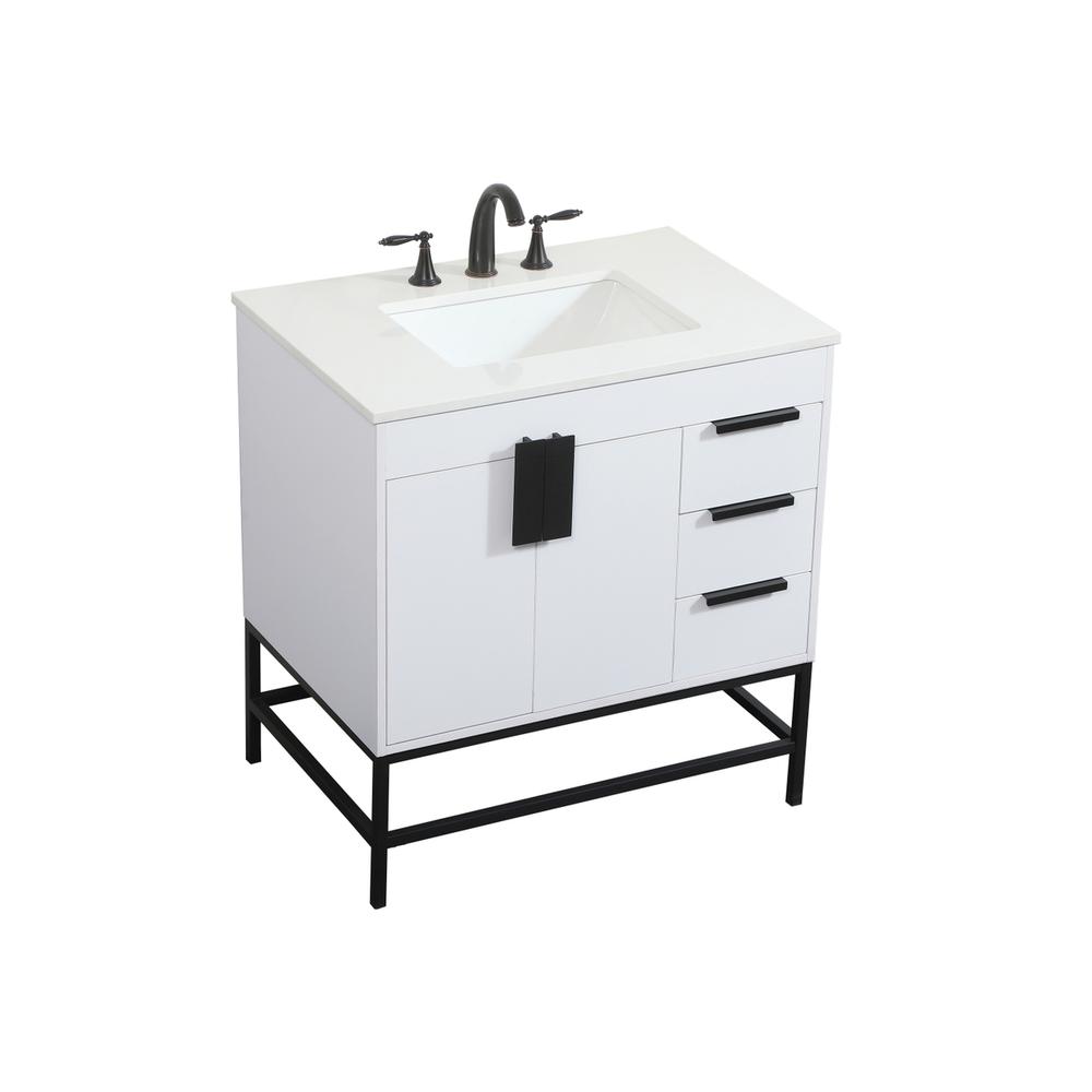 32 inch Single bathroom vanity in white. Picture 8