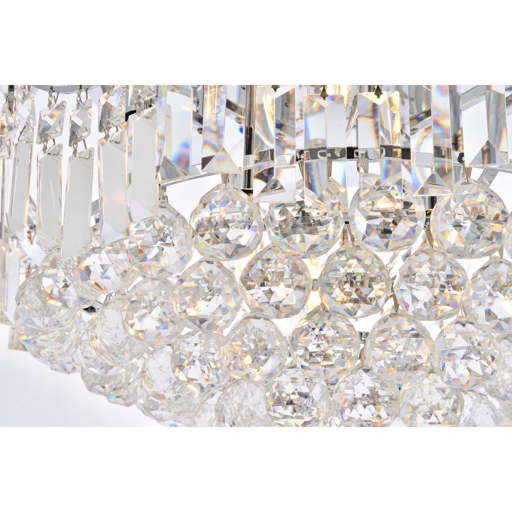Corona 9 light Chrome Flush Mount Clear Royal Cut Crystal. Picture 5