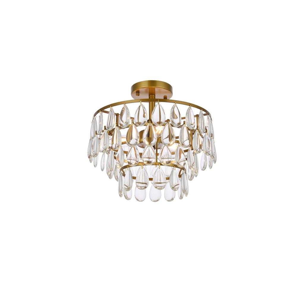 Mila 14 inch flush mount in brass. Picture 2