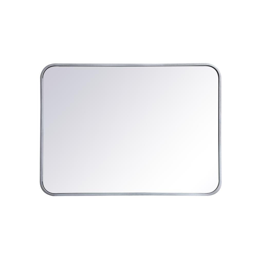 Soft corner metal rectangular mirror 22x30 inch in Silver. Picture 6